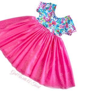 Size 6 RTS Bunnies and Tulle Twirly Dress