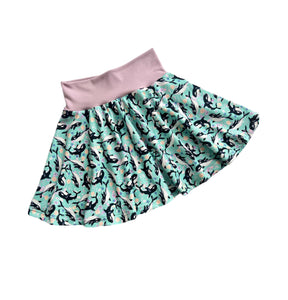 Size 5T Orca Whales Twirl Skirt RTS