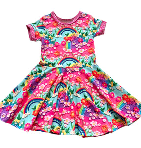 Neon Rainbow Twirl Dress