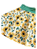 Girl Sunflower Twirl Skirt, Toddler Sunflower Outfjt, Baby Sunflower Clothes