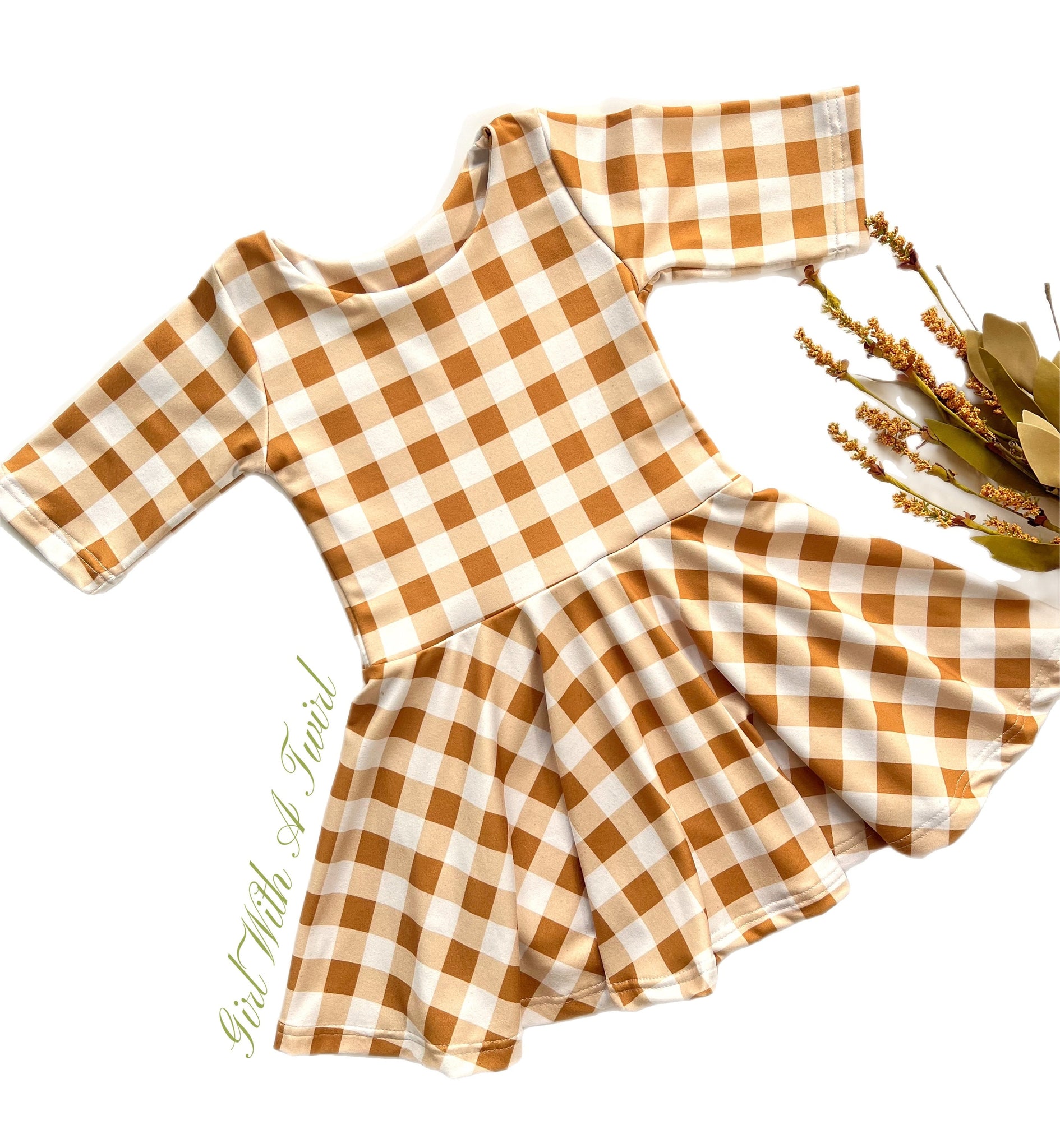 2T Toddler Girls Fall Mustard Gingham Check Twirl Dress, Ready to Ship Girlwithatwirl 2T Toddler Girls Fall Mustard Gingham Check Twirl Dress, Ready to Ship Girlwithatwirl