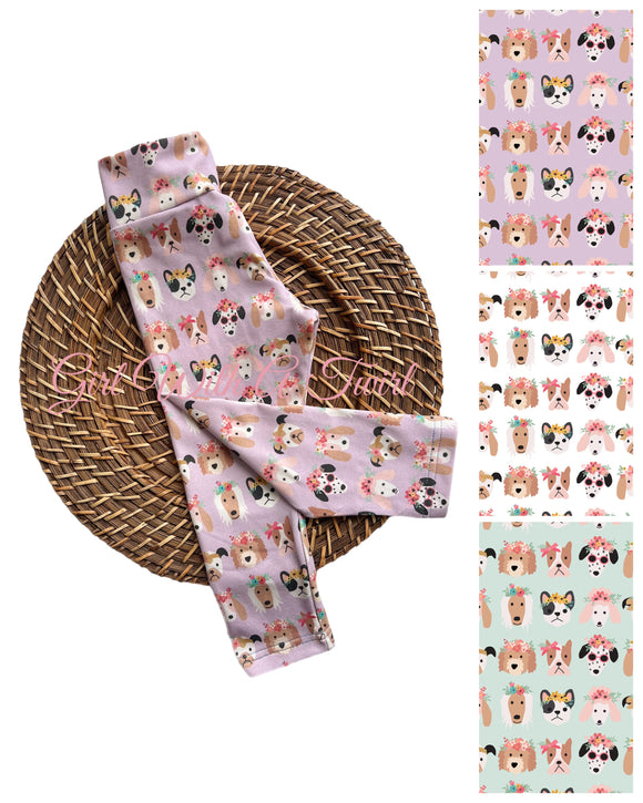 Baby And Toddler Girl Puppy Dog Leggings, Puppy Pawty outfit, Dog Leggings for Girls, Puppy Pants