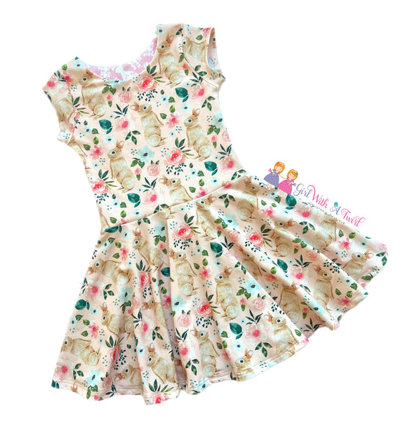 Bunny Floral Twirl Dress