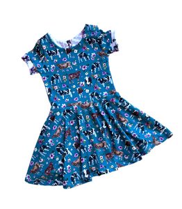 Size 3T Cow Floral Dress RTS