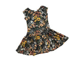 Sunflower Meadow on Charcoal Twirl Dress